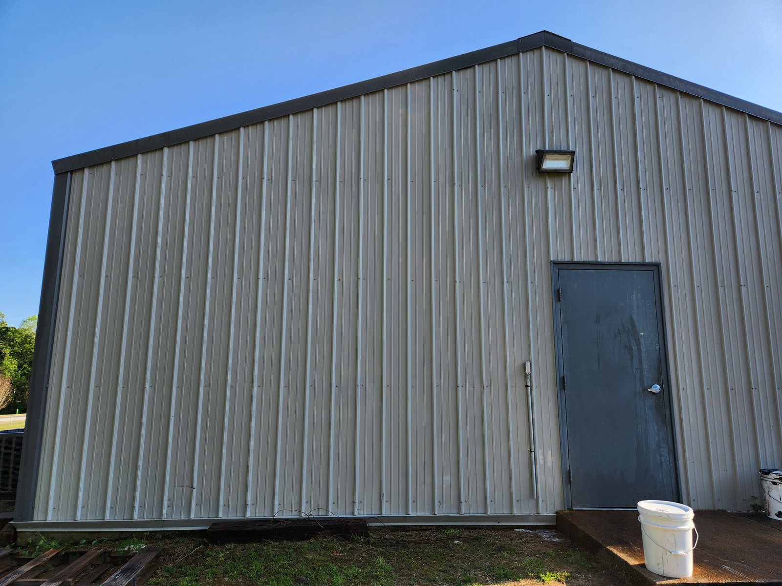 Church side elevation after soft wash, clean